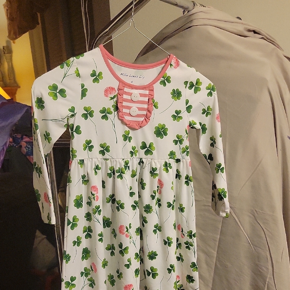 Floral Kids Casual Dress - White and Pink